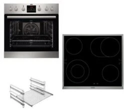 AEG EUR330C Herdset Bestehend Aus EES33101ZM + HE604062XB + FlexRunners Edelstahl/cleansteel + Edelstahl