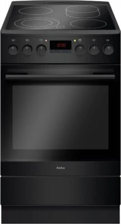 Amica SHC 11503 SM Elektroherd Mit Glaskeramikfeld Schwarz / A