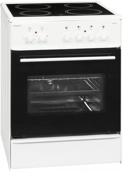 Exquisit ECM 6-4 Elektroherd Mit Glaskeramikfeld Weiß / A
