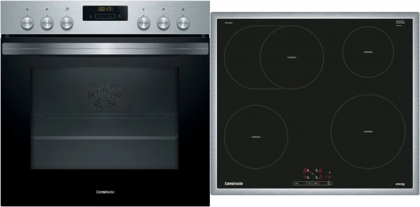 Constructa CX51EI03T Herdset Mit Induktionskochfeld Bestehend Aus CH7M61753 + CM724055 Edelstahl + Edelstahl /
