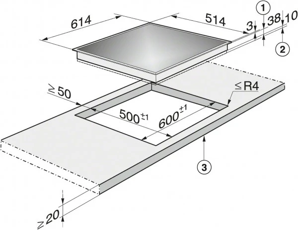 Miele KM 6023 Glaskeramikfeld Edelstahl – Bild 2