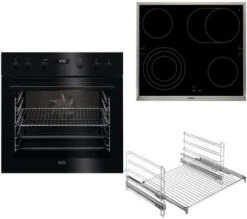 AEG HF64B50S3R Herdset Bestehend Aus ECS455020B + HE604070XB + TR2LFV Schwarz + Edelstahl / A+