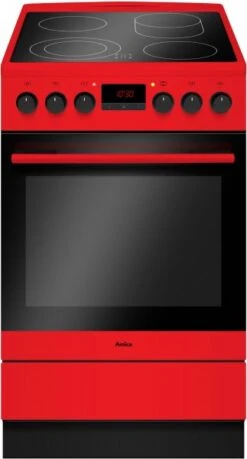 Amica SHC 11504 R Elektroherd Mit Glaskeramikfeld Rot / A