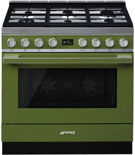 Smeg CPF9GPOGD Gas-Kombi-Standherd Olivgrün / A+ 1 Smeg CPF9GPOGD Gas-Kombi-Standherd Olivgrün / A+