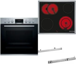 Bosch HND411GS62 Herdset Bestehend Aus HEA513BS2+NKN64RGA2E+HEZ538000 Edelstahl + Edelstahl / A