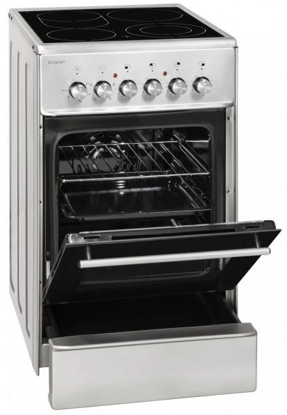 Exquisit ECM 5-4 I BZ Elektroherd Mit Glaskeramikfeld Edelstahl / A