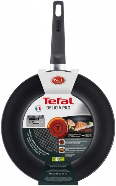 Tefal G11519 Delicia Pro Wokpfanne 28cm Schwarz 2 Tefal G11519 Delicia Pro Wokpfanne 28cm Schwarz – Bild 2