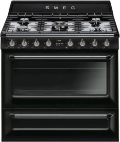 Smeg TR90BLD9 Gas-Kombi-Standherd Schwarz / A