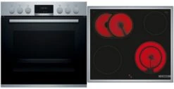 Bosch HND411LS62 Herdset Bestehend Aus HEA513BS2 + NKN645GA2E Edelstahl + Edelstahl / A