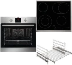 AEG TeamB121P Herdset Bestehend Aus BPS33102ZM+HK634060XB+TR2LV Edelstahl/cleansteel + Edelstahl / A+