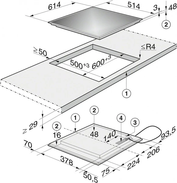 Miele KM 6304 Induktionskochfeld Edelstahl – Bild 3