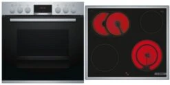 Bosch HND411LS66 Herdset Bestehend Aus HEB513BS0 + NKN645GA2E Edelstahl + Edelstahl / A