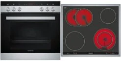 Siemens EQ110KA0Z Herdset Bestehend Aus HE113FBS2 + EA645GN17 Edelstahl + Edelstahl / A