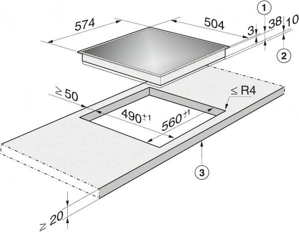 Miele KM 6012 Glaskeramikfeld Edelstahl – Bild 2