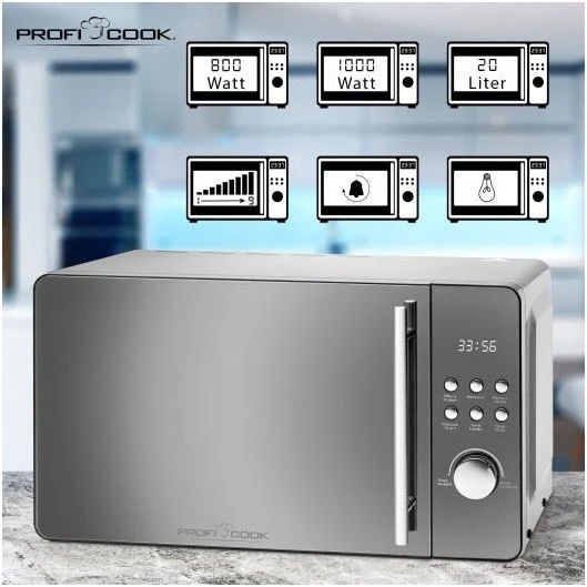 ProfiCook PC-MWG 1175 Kombi-Mikrowelle Silber 4 ProfiCook PC-MWG 1175 Kombi-Mikrowelle Silber – Bild 4
