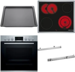 Bosch HND411US62 Herdset Bestehend Aus HEA513BS2 + NKN64RGA2E + HEZ538000 + HEZ531010 Edelstahl + Edelstah