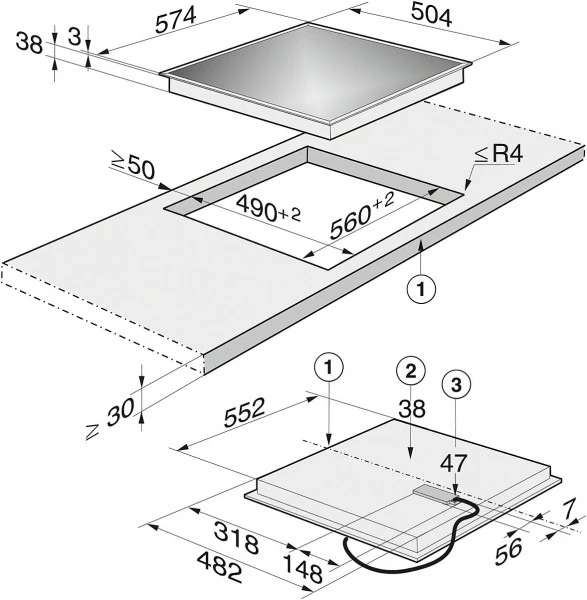 Miele KM 5600 Autark-Glaskeramikfeld Edelstahl – Bild 4